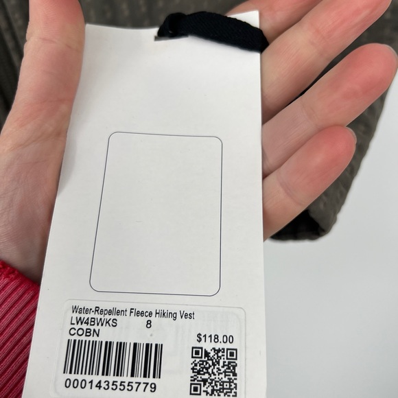 NWT Lululemon Water-Repellent Fleece Hiking Vest Carob Brown Size 8 - Picture 7 of 12